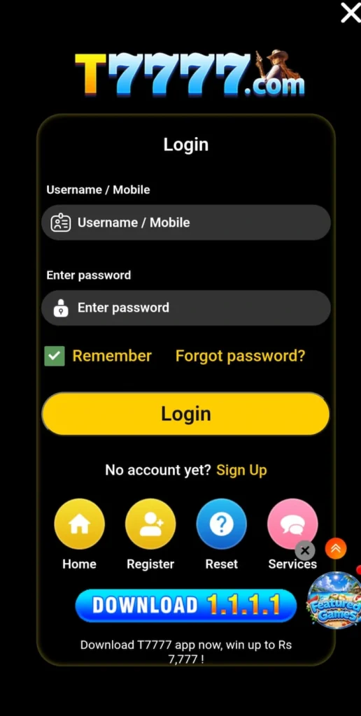 T7777 Login